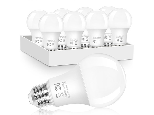 A19 LED Light Bulbs, 100 Watt Equivalent e26 dimmable led Bulb, Energy Efficient 12W, Soft White 2700K, 1100 Lumens, A19 LED Bulb for Bedroom...