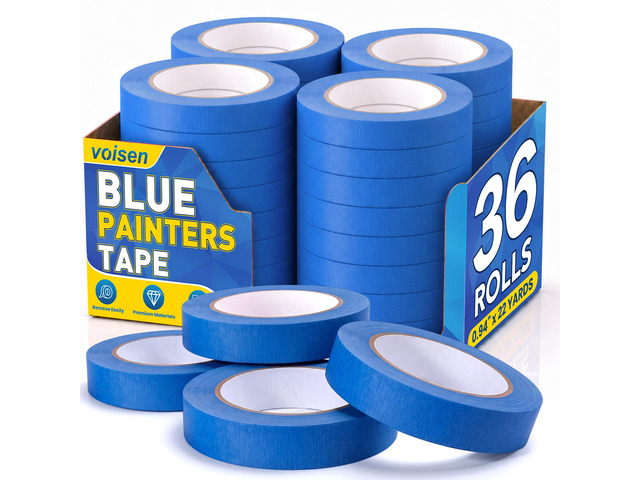 36 Packs Painters Tape,Blue Tape,Masking Tape for Multi-Purpose 1 Inch Wide (0.94 in x 55 Yds), Masking Tape Bulk,DIY Artist Craft Arts,...