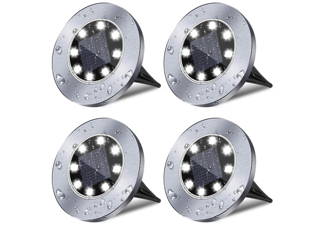 4.6 Inch Diameter Solar Ground Lights, Waterproof Solar Garden Lights, Outdoor Garden Waterproof Bright in-Ground Light, Landscape Lighting for...