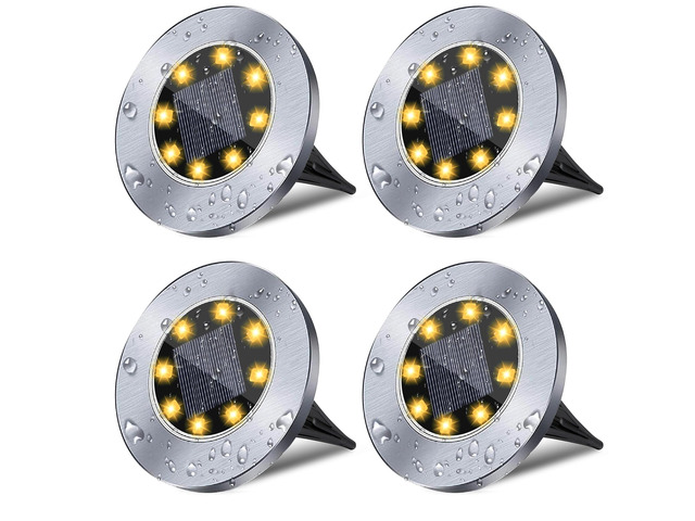 Solar Ground Lights, Waterproof Solar Garden Lights, Upgraded Outdoor Garden Waterproof Bright in-Ground Lights, Landscape Lights for...