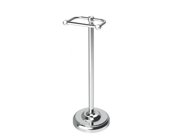 Toilet Paper Holder Stand, Toilet Paper Holder Free Standing,Post Pivoting Design & Stable Weighted Base SUS304 Stainless Steel for Bathroom (Chrome)