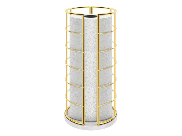 Toilet Paper Organizer Stand, Free Standing 3 Rolls Tissue Storage, Metal Bathroom Accessory, Rustproof Toilet Roll Holder for Kitchen Countertop...