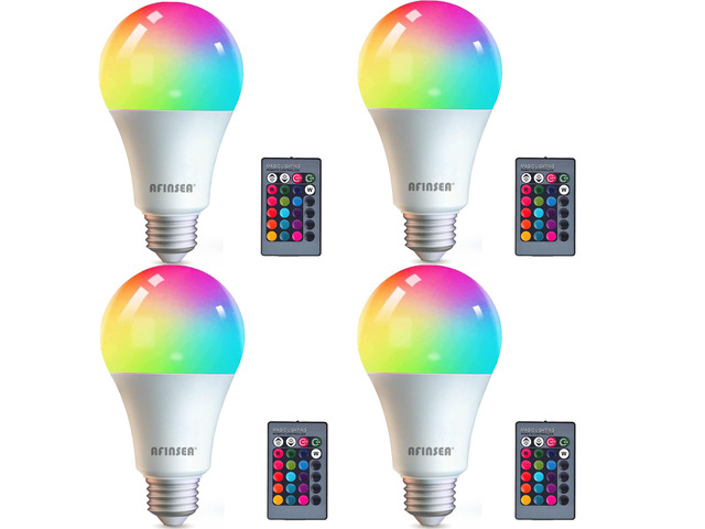 RGB Color Changing Light Bulbs,40W Equivalent,9W RGB LED Light Bulbs,A19 E27/E26 Warm White 6500K,16 Color Multicolor Light Bulb Dimmable Light for...