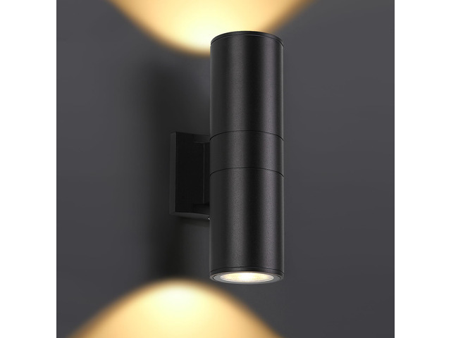 Up and Down Wall Lights 1 Pack, Cylinder Outdoor Wall Sconce Light Aluminum Modern Outdoor Light Fixture and Exterior Wall Sconces Anti-Rust...