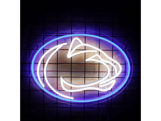 Pen State Neon Sign for Room Decor Neon Light LED Team Sign Sports Neon Sign for Man Cave Wall Decor University Dormitory Decoration USB Powered...