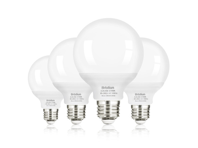 G25 LED Vanity Light Bulbs for Bathroom, Globe Bulb 40W Equivalent 2700K Warm White, E26 Base Round Bulb for Makeup Mirror, 6W LED Replaces 40W...