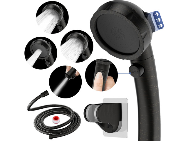 On/Off High Pressure Handheld Shower Head for RV Camper 3 Spray Modes Shower Head with Pause Button, Water Saving Shower Head with Hose and...