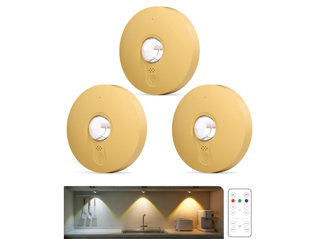 Rechargeable Puck Lights with Remote Control, 1500mAh Battery Operated Tap Lights, Dimmer & Timer Under Cabinet, Wireless LED Stick-On for Closet,...