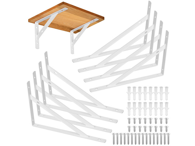 8 Pcs Heavy Duty Shelf Brackets, Floating Metal Shelf Brackets, L Shaped Shelves Support Angle Brackets for Heavy Duty Floating Shelves (9.84 x6.29...