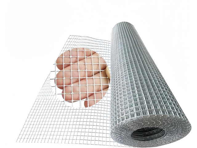 Galvanized Welded Wire Mesh Roll, 16in x 35ft, 1/4 Inch 23 Gauge Hardware Cloth - Garden Fencing for Rabbits, Chickens, Snakes, Gophers, Raccoons &...
