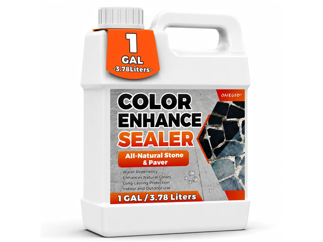 Wet Look Stone Sealer, 1 Gallon, Concrete Sealer & Stone Color Enhancer Deepens Natural Stone Color While Adding a Rich Wet-Look Gloss to Pavers,...