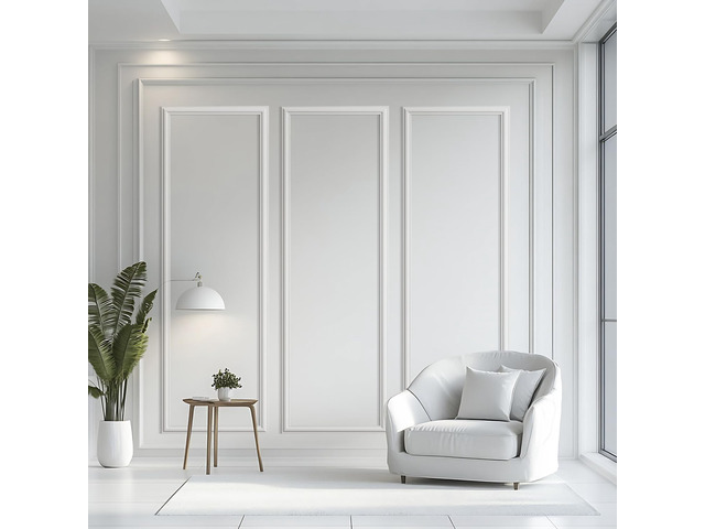 3 Set Peel and Stick Wall Molding Kit,Pre Cut Wainscoting Panels,24x72in Self Adhesive,Paintable,PVC,Premade
