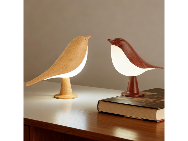 Bird Cordless Table Lamp, Small Cordless Bedside Lamp with 3 Color Temperature, Touch Sensor & Rechargeable Battery - Night Light for Kids,...