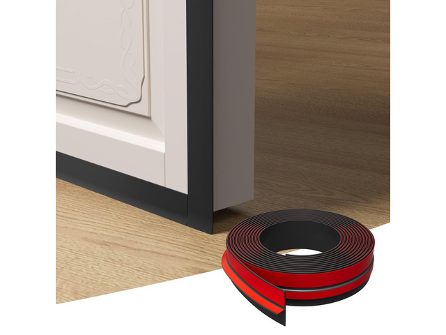 T-Shaped Weather Stripping Seal, Black Silicone, 1.97 in x 40 ft Flexible door seal strip covers door, window, and bathroom gaps; peel-and-stick...