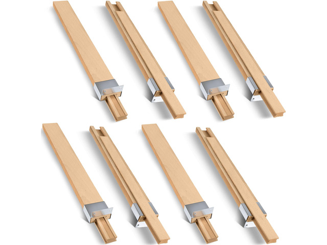 8 Pcs Wood Drawer Slides, 15-3/4 Inches Bottom Mount Center Guide Wooden Slide Rails for Dresser Replacement, Center Track with Metal Glides, Fits...