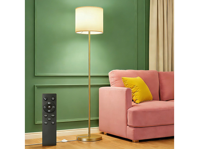 Dimmable Floor Lamps for LivingRoom with 12W LED Bulb,Foot Switch Remote Custom Color Temperature Floor Light, Linen Shade Standing Lamps, Modern...