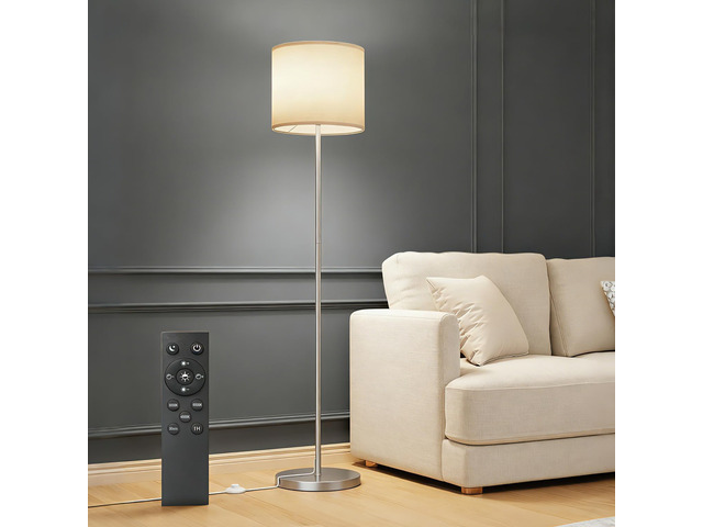 Dimmable Floor Lamps for LivingRoom with 12W LED Bulb,Foot Switch Remote Custom Color Temperature Floor Light, Linen Shade Standing Lamps, Modern...