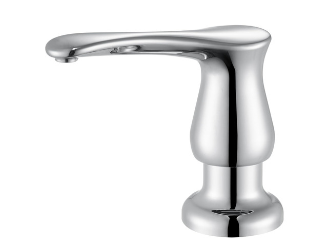 Kitchen Sink Soap Dispenser with 17 OZ Bottle - Chrome Built in Soap Dispenser, Liquid Dispenser for Kitchen Sink, Refill from The Top, G086C
