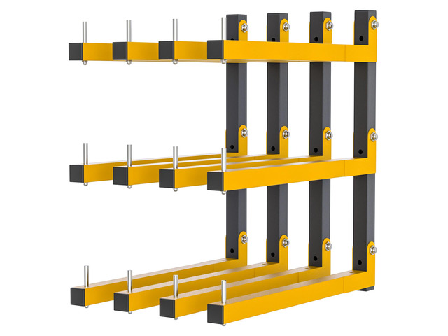 4 PACK Lumber Storage Rack Wall Mount Wood Organizer Storage Racks Heavy Duty Shelf Brackets with 6-Level System 720 LB Sturdy Folding Garage Wall...