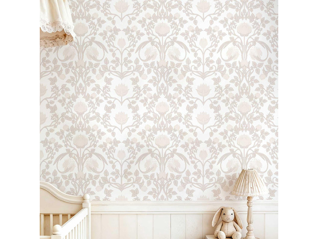 17.3' × 393.7' Pink Peel and Stick Wallpaper, Floral Wallpaper for Bedroom Bathroom Self Adhesive Removable