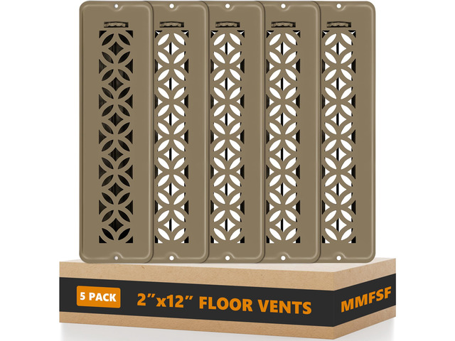 5 Pack Floor Vent Covers,Floor Register 2x12,Adjustable Decorative Vent Covers for Home Floor (2'X12'- 5pack)