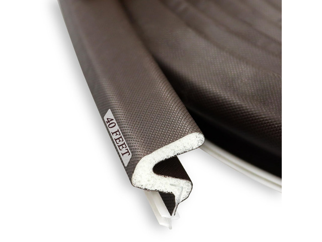Kerf Weather Stripping for Door Seal Strip, 40 Ft, Brown Q Foam Door Weatherstrip Seal, Front Door Seal Strip for Door Frame with Slot Card, Slot...