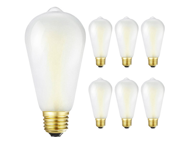 Dimmable E26 LED Bulbs, 75W Frosted Edison Bulb,4000K Neutral White 8W light bulb Equal 75 watt Vintage Edison Bulb, ST58 Frosted Edison Bulbs with...