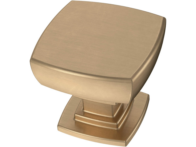 (10-Pack) Square Champagne Bronze Cabinet Knobs for Dressers, Drawers, Kitchen Cabinet Door, Vanity, Furniture, Closet Knobs, 1-1/8 Inch Parow