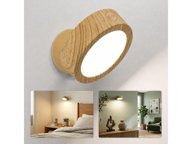 Rechargeable Wall Sconce Set of 2, Wireless Battery Operated Wall Lights with Remote, 3 Color Temperatures, Timer, Dimmable Magnetic Accent...