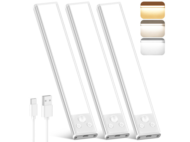 Motion Sensor Under Cabinet Lights, 2500mAh 12inch Battery Operated Wireless Under Counter Lights Indoor, Magnetic 108-LED Dimmable Closet Lights...