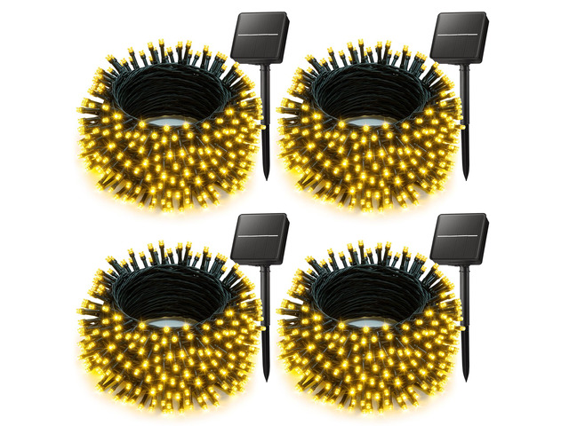 4 Pack Solar String Lights Outdoor Waterproof, 160 FT 400 LED Solar Powered Christmas Lights with 8 Modes, Auto On/Off, Patio Lights for Outside...