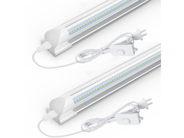 1.5FT LED Shop Light, 20W Under Cabinet Lighting 6000K, V-Shape 18' T8 Tube Fixtures, Linkable Under Counter Lights for Kitchen, Workbench,...