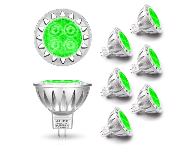 MR16 GU5.3 Green Led Bulb 5W 12V Low Voltage for Christmas Landscape Replace 20W 35W 50W Halogen, Led Green Bulb for Halloween Outdoor Landscape...