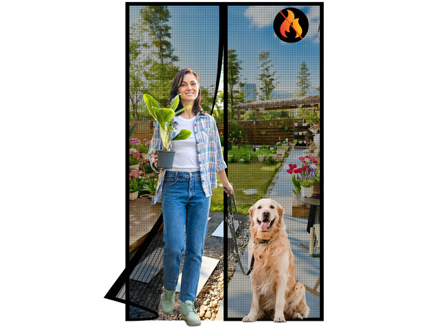 Magnetic Fiberglass Screen Door -Fit Door Size 36.0 x 80.0'' Screen Door Mesh for Front Door or Sliding Door, Pet & Kid Friendly, Hands-Free...