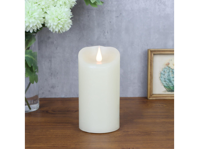 Flameless Candles Flickering 3D Moving Flame, Last 1000+ Hours Battery Operated Candles with Timer, Ivory Real Wax Electric LED Pillar Candles for...