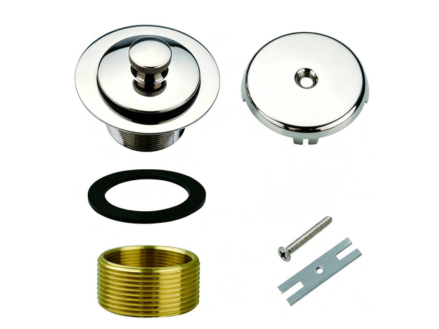 Bath Tub Drain Kit, Lift & Turn Bathtub Drain Stopper, Chrome Plated All Metal, Single Hole Overflow Faceplate, Fine/Coarse Thread Conversion Twist...