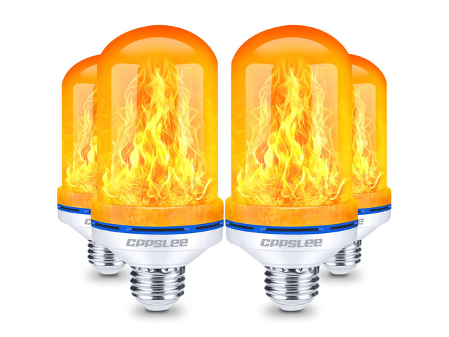 Upgraded Flame Light Bulbs, 4 Modes Flickering Light Bulbs, E26 Base Fire Flame Bulb for Halloween Decorations Outdoor, Christmas Lights Patio...