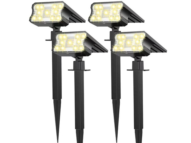 Solar Lights Outdoor Waterproof IP67, 60 LED 3 Lighting Modes Solar Spot Lights Outdoor for Yard Garden Pathway Landscape, Auto On/Off, Function 2...