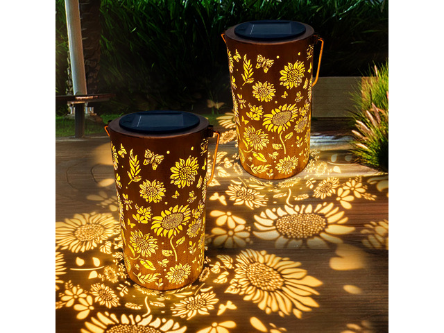 2Pack Sunflower Solar Lanterns Outdoor Waterproof, Birthday Gifts for Women Mom Grandma, Hanging Solar Lights for Yard, Patio, Porch, Garden Decor