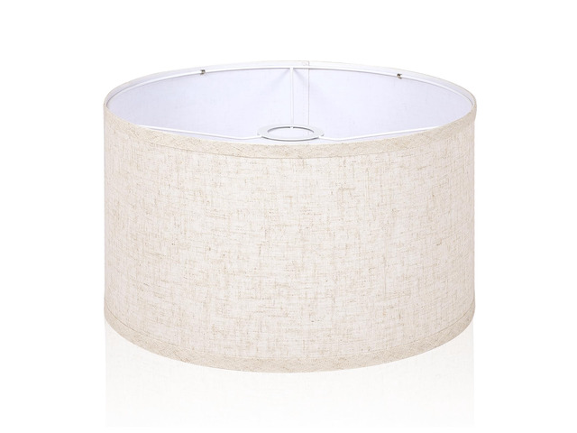 Beige Drum Lamp Shades for Floor Lamps, 13' Top x 13' Bottom x 10' High, Easy to Assemble, Replacement Linen Lampshades for Table Lamps & Bedside...
