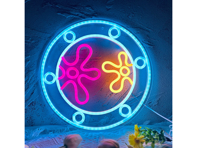 Ocean World Porthole Neon Lights, LED Under Sea Porthole Neon Signs for Wall Decor,USB Night Light for Game Room Bedroom Birthday Wedding Party...