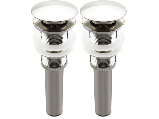 Bathroom Sink Pop Up Drain Assembly Without Overflow Fits 1.57 to 2.36 Inch Sink Openings with 1-1/4 Inch Tailpiece Large Cap Solid Brass Drain...