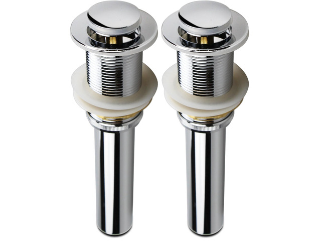 Bathroom Sink Pop Up Drain Assembly Without Overflow Fits 1.57 to 2.36 Inch Sink Openings with 1-1/4 Inch Tailpiece Small Cap Solid Brass Drain...