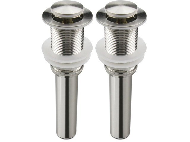 Bathroom Sink Pop Up Drain Assembly Without Overflow Fits 1.57 to 2.36 Inch Sink Openings with 1-1/4 Inch Tailpiece Small Cap Solid Brass Drain...