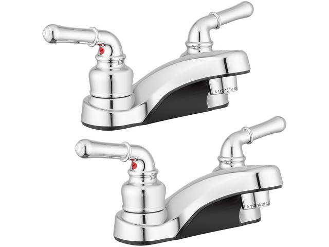 Lynden Bathroom Sink Faucet, Plated ABS (Chrome) 2 Pack Metallic-plated ABS sink faucet - lightweight, rustproof, and easy to install. Plated ABS...