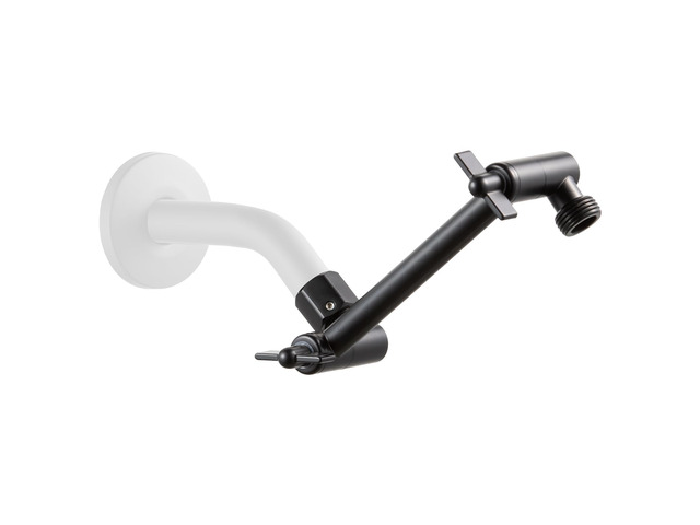 Shower Head Extension Arm, 6 in Shower Extension Arm with Locking Nut, Adjustable Height and Angle, Universal G1/2 Connector for Fixed and Handheld...
