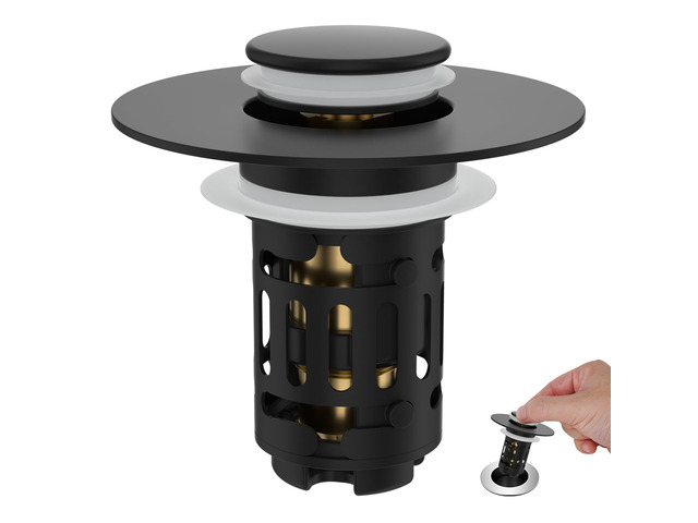 Universal Bathroom Sink Drain Strainer, 3 in 1 Pop Up Stopper Upgraded Hair Catcher Sink Plug for 1.1''-2.36'' Hole, Removable Stainless Steel...