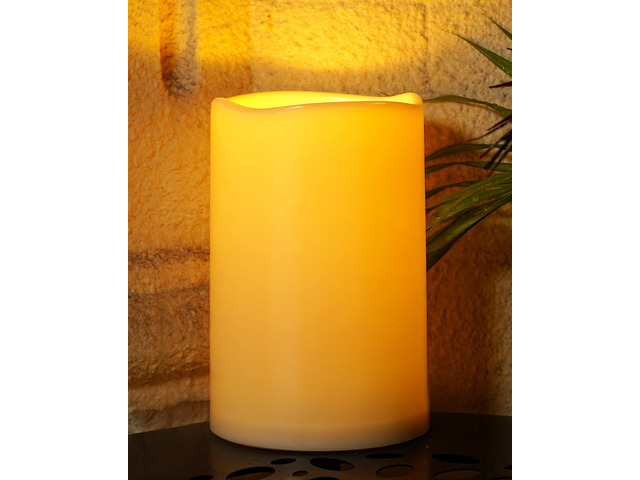 6' x 9' Extra Large Outdoor Waterproof Candle with Auto 6H Timer No Remote, LED Flickering Pillar Candle Battery Operated for Lanterns,Ivory...