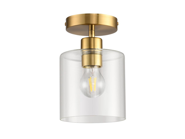 Modern Brass Semi Flush Mount Light Fixture for Entryway & Hallway, Gold Finish