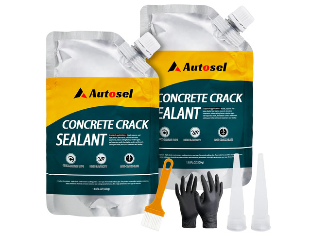 Concrete Crack Filler, Cement Crack Filler, Self Leveling Concrete Crack Repair SealantQuick-Drying, Waterproof, Durable Filler for Driveway,...